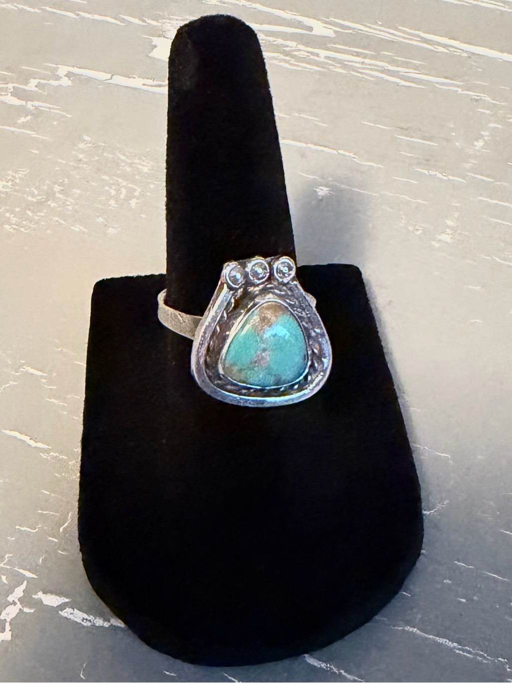 Turquoise Accent Silver Ring - Women's Green Turquoise Jewelry
